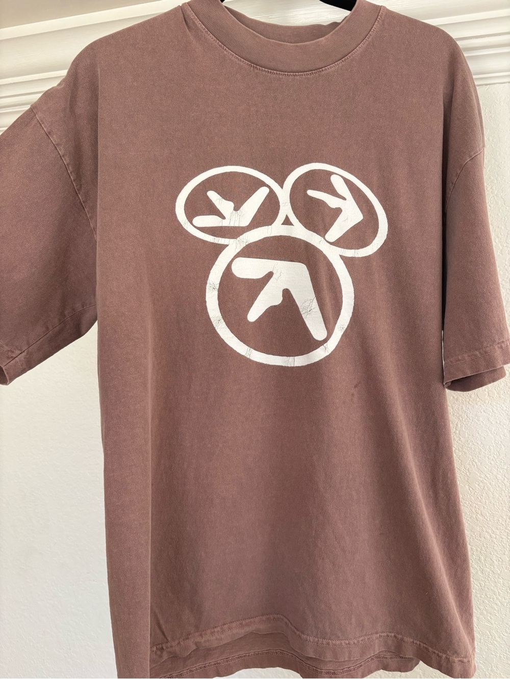Andafterthat Aphex Twin Logo Brown Graphic Tee Size: L
